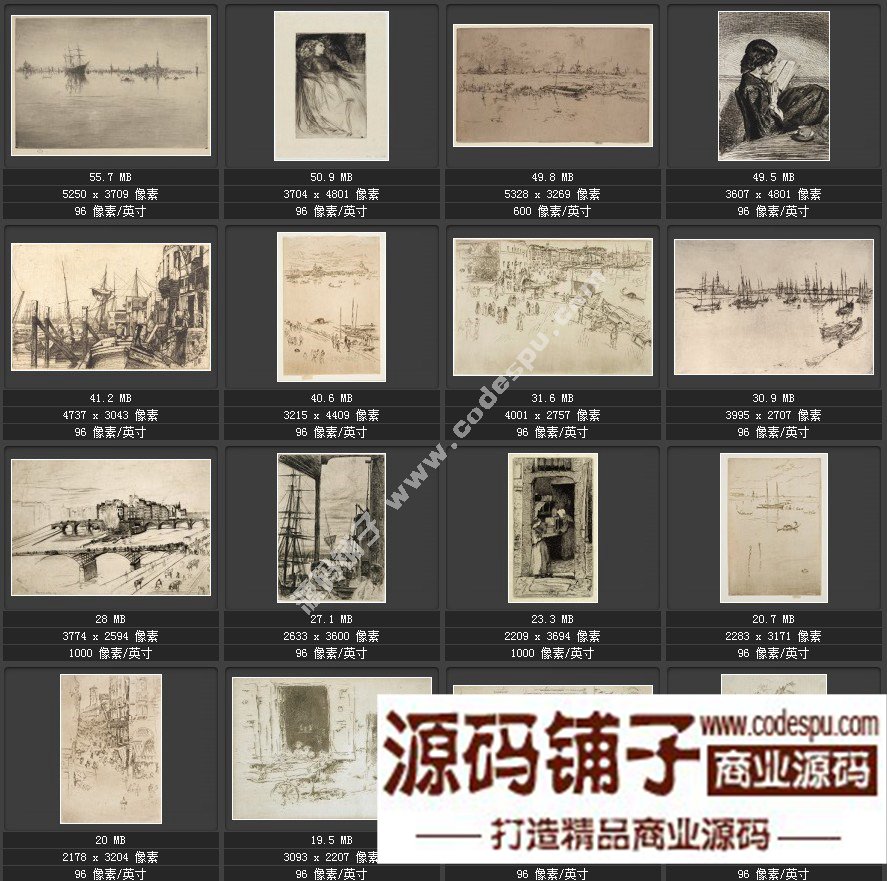 美国印象派画家★惠斯勒McNeill Whistler〓绘画作品高清图228幅