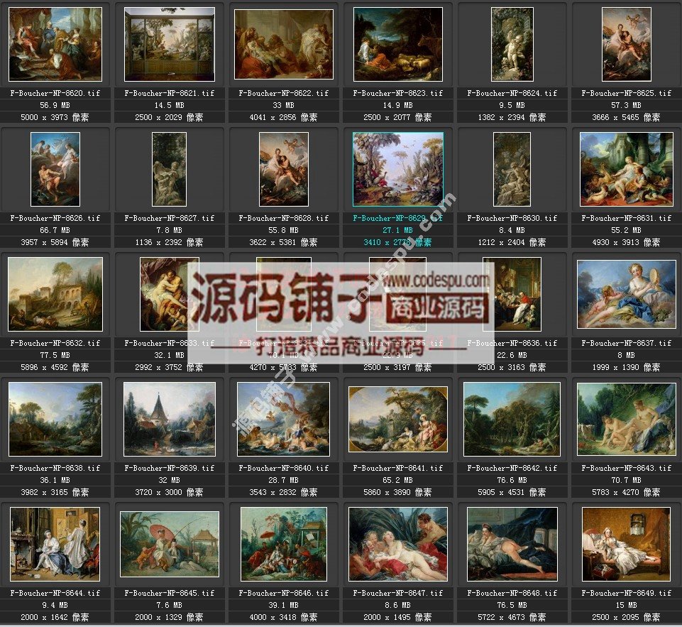 洛可可画派★弗朗索瓦.布歇 Boucher 绘画作品高清图片140幅