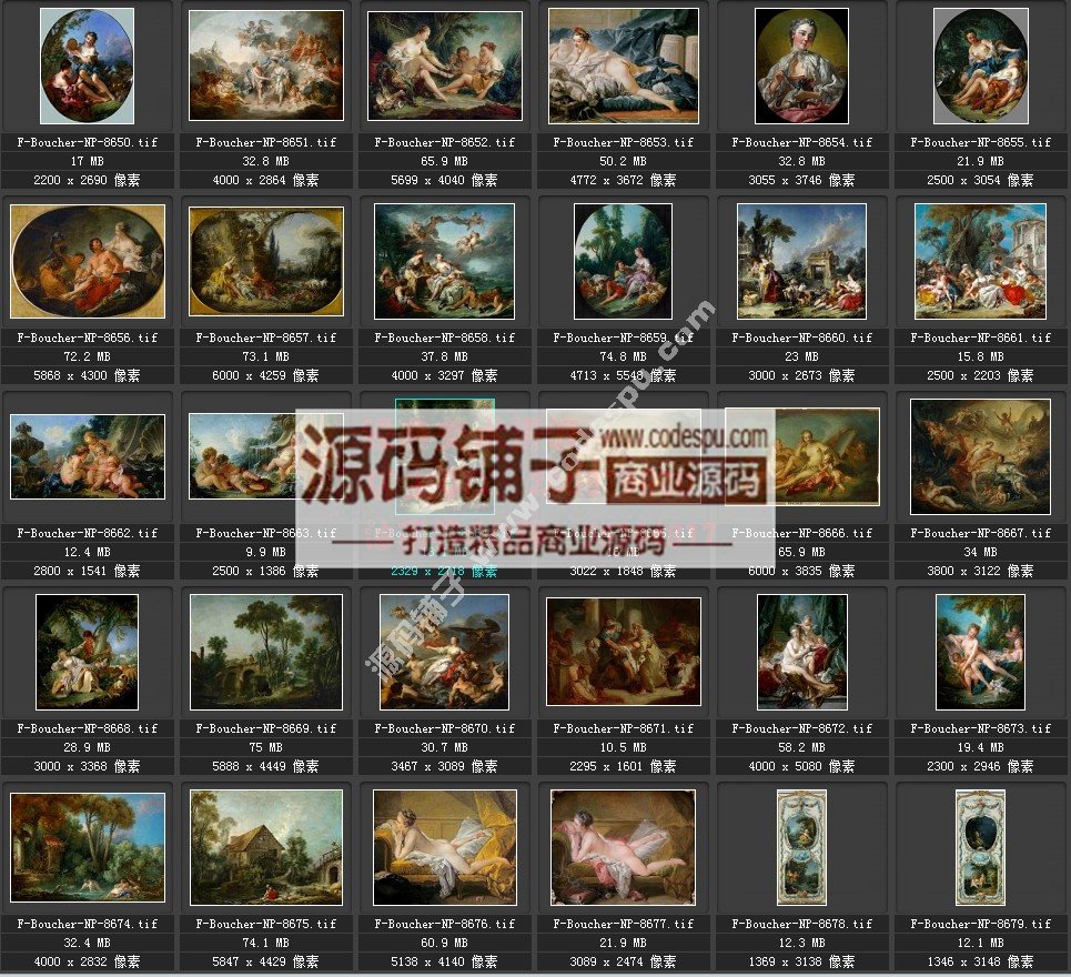 洛可可画派★弗朗索瓦.布歇 Boucher 绘画作品高清图片140幅