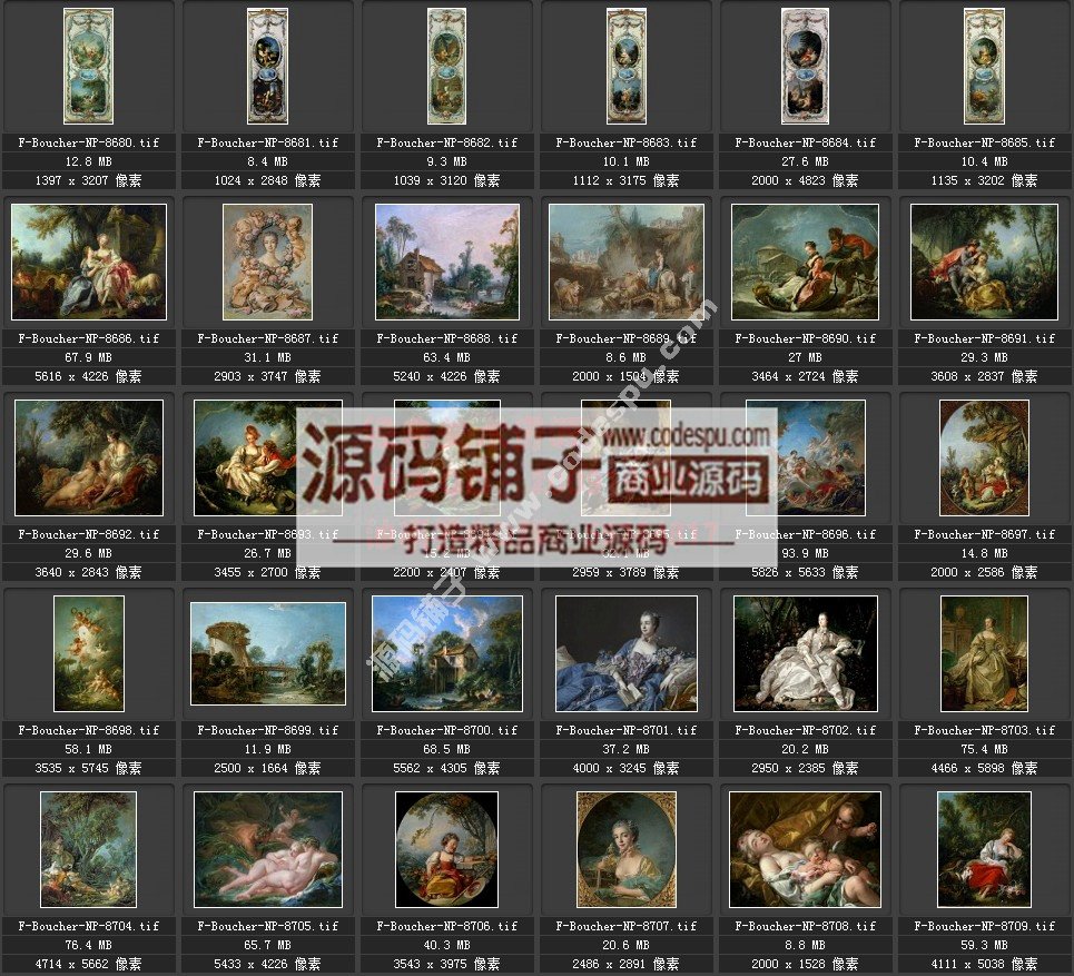 洛可可画派★弗朗索瓦.布歇 Boucher 绘画作品高清图片140幅