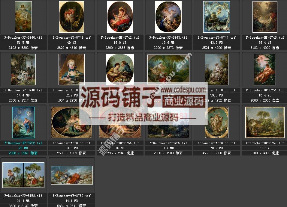 洛可可画派★弗朗索瓦.布歇 Boucher 绘画作品高清图片140幅