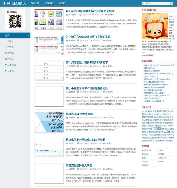 WORDPRESS博客主题_源码经过SEO优化_小糖SUPRO主题