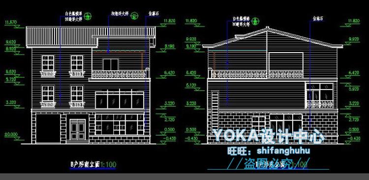全套新农村自建房CAD图纸_别墅施工图_效果图