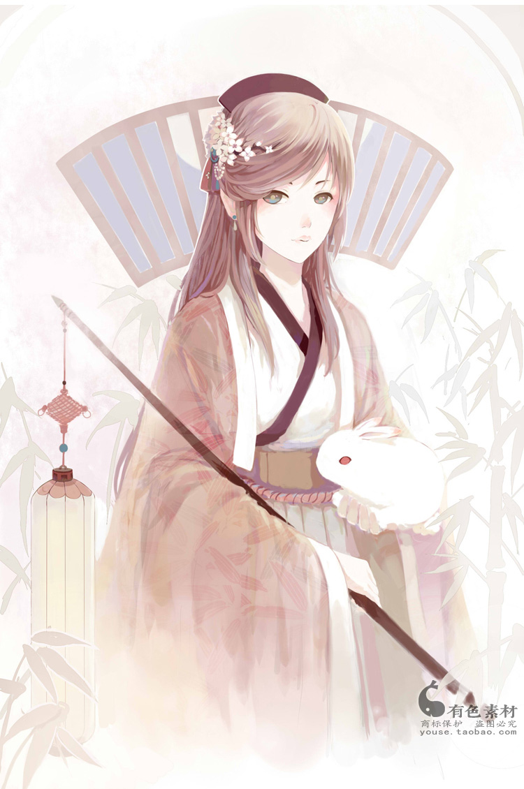 古风_古装美女彩图300张sai手绘人物漫画绘画上色_插画临摹素材图
