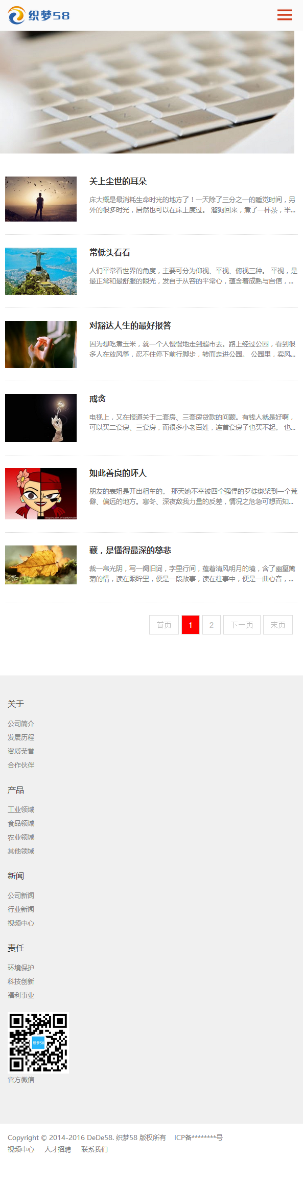 响应式精细化工化学企业类织梦模板(自适应设备)