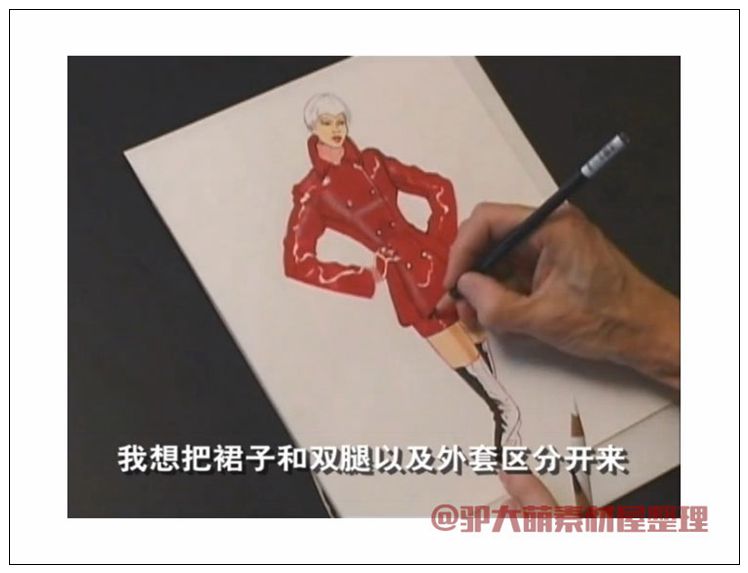 时装画绘画技法_模特服装马克笔效果图视频教程1.44G素材