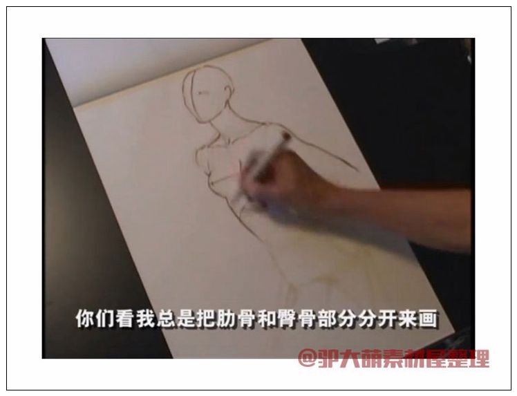 时装画绘画技法_模特服装马克笔效果图视频教程1.44G素材