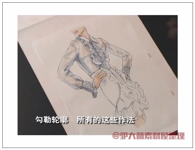 时装画绘画技法_模特服装马克笔效果图视频教程1.44G素材