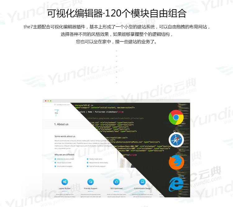 wordpress模板 html5响应式企业|商城汉化主题源码The7.5自动更新