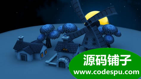Unity恐怖卡通农场万圣节场景 适用于移动设备