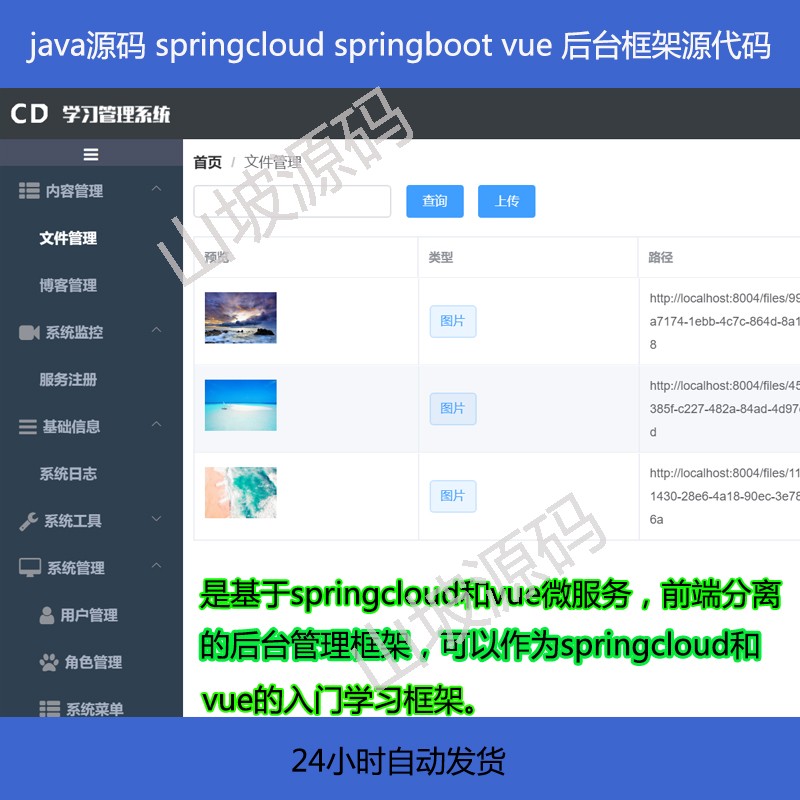 261-javaԴ springcloud springboot vue ̨ Դ