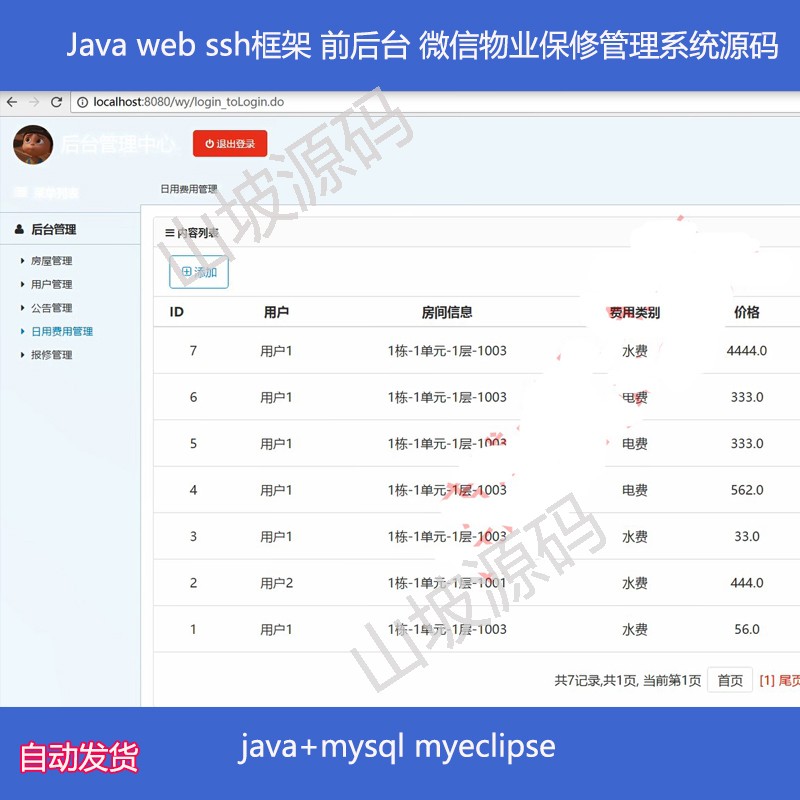 262-Java web ssh ǰ̨ ΢ҵ޹ϵͳԴ Դ