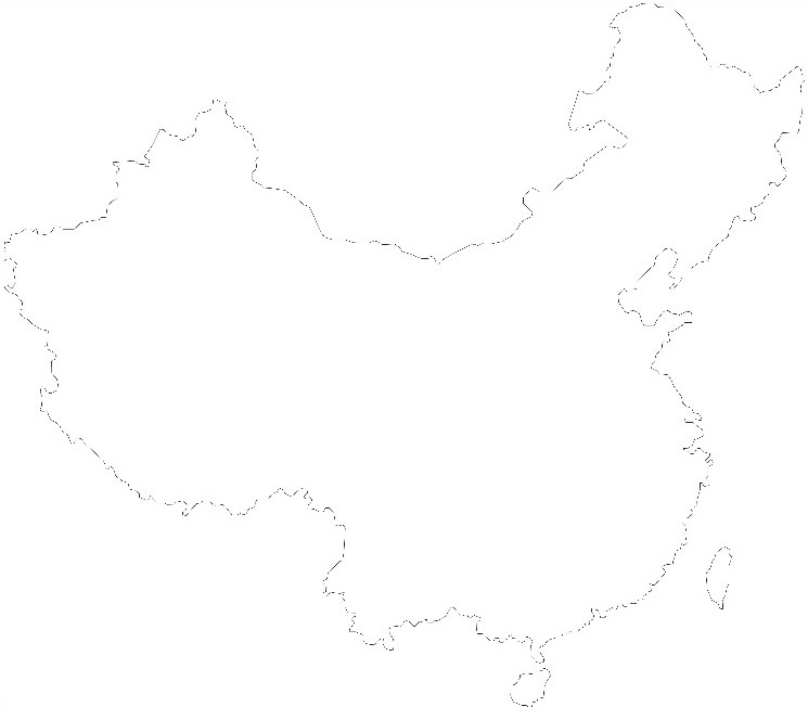 空白中国地图矢量素材 超大地图轮廓模板背景 填图专用