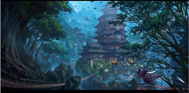 绿榴莲游戏场景网络班视频教程 插画建筑设计素材 零基础入门