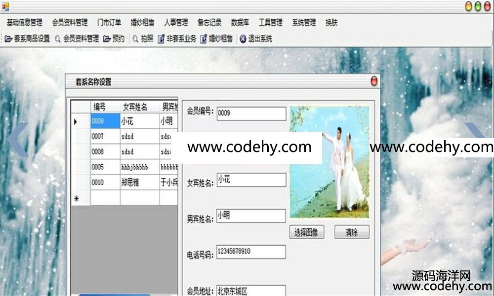 453-c# WinFrom婚纱影楼管理系统源码