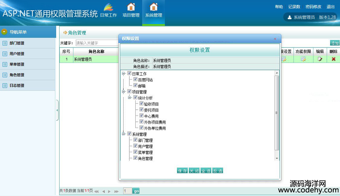 504-后台框架权限管理系统权限系统通用权限管理系统权限配置系统