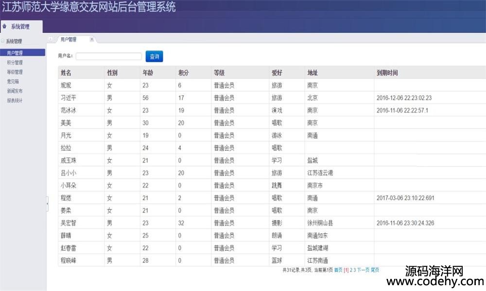 631-JAVA交友网站源码(前台+后台)