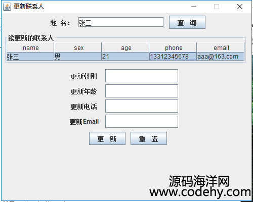 935-java swing+mysql联系人管理系统源代码