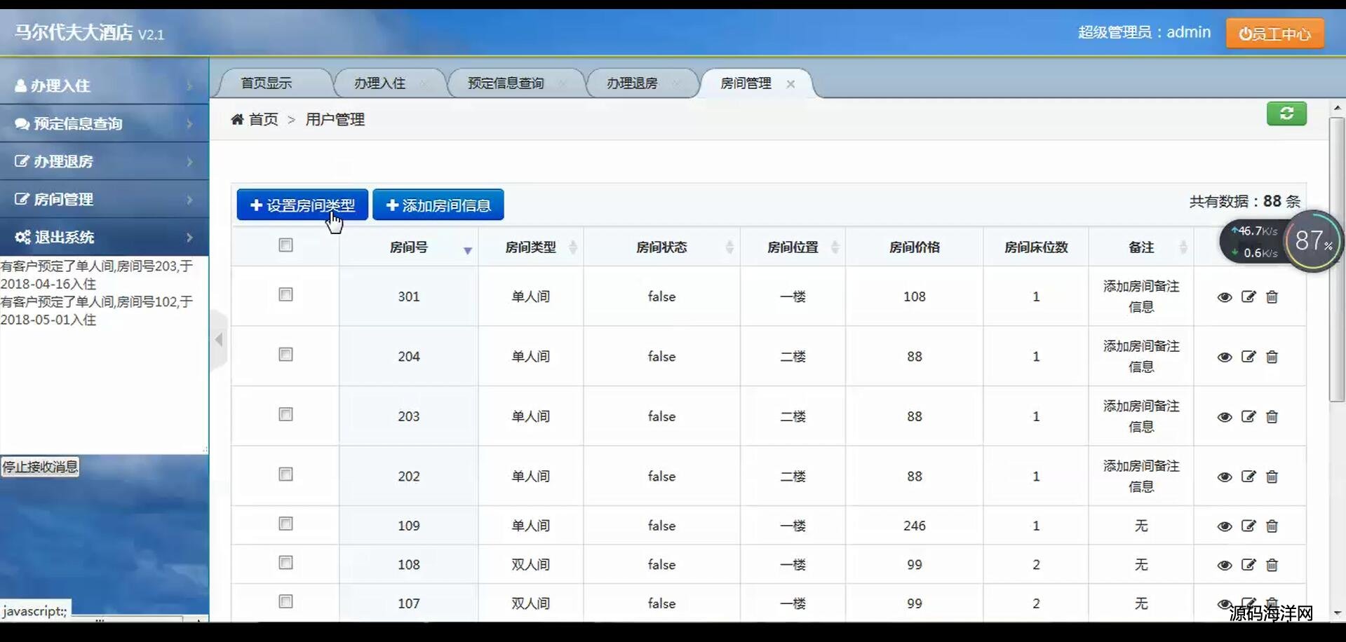966-jsp+servlet+mysql酒店管理系统源码