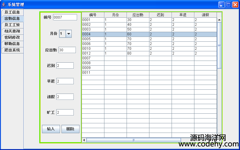 1000-java swing 工作考勤管理系统源码+论文+开题报告 mysql数据库