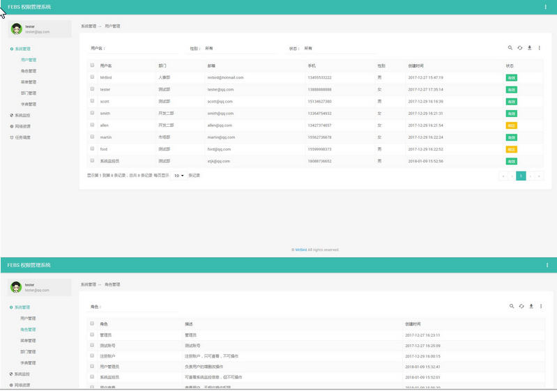 1432-java+mysql Spring Boot 2.0.4 +Shiro1.4.0Ϻ̨Ȩ޹ϵͳԴ Դ
