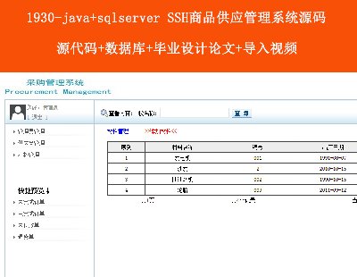 1930-java+sqlserver SSHƷӦϵͳԴ Դ+ݿ+ҵ+Ƶ